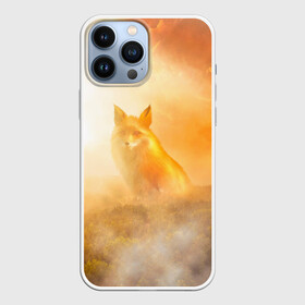 Чехол для iPhone 13 Pro Max с принтом Лисичка в тумане ,  |  | animals | forest | fox | арт | животное | лес | лиса | лисичка | облака | рисунок | рыжая лиса | туман