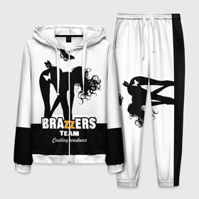 Мужской костюм 3D с принтом Brazzers team Casting-producer , 100% полиэстер | Манжеты и пояс оформлены тканевой резинкой, двухслойный капюшон со шнурком для регулировки, карманы спереди | adults | brazzers | butterflies | casting | girl | inscription | logo | movies | producer | silhouette | studio | team | бабочки | братья | девушка | кастинг | логотип | надпись | продюсер | силуэт | студия | фильмы