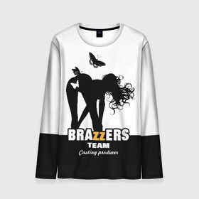 Мужской лонгслив 3D с принтом Brazzers team Casting-producer , 100% полиэстер | длинные рукава, круглый вырез горловины, полуприлегающий силуэт | adults | brazzers | butterflies | casting | girl | inscription | logo | movies | producer | silhouette | studio | team | бабочки | братья | девушка | кастинг | логотип | надпись | продюсер | силуэт | студия | фильмы