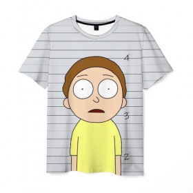 Мужская футболка 3D с принтом Morty is in prison , 100% полиэфир | прямой крой, круглый вырез горловины, длина до линии бедер | c 137 | morty | morty smith | portal | rick | rick and morty | rick sanchez | sanchez | smith | морти | морти смит | портал | рик | рик и морти | рик санчез | санчез | смит