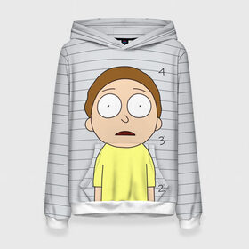 Женская толстовка 3D с принтом Morty is in prison , 100% полиэстер  | двухслойный капюшон со шнурком для регулировки, мягкие манжеты на рукавах и по низу толстовки, спереди карман-кенгуру с мягким внутренним слоем. | c 137 | morty | morty smith | portal | rick | rick and morty | rick sanchez | sanchez | smith | морти | морти смит | портал | рик | рик и морти | рик санчез | санчез | смит