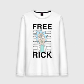 Мужской лонгслив хлопок с принтом Free Rick , 100% хлопок |  | c 137 | morty | morty smith | portal | rick | rick and morty | rick sanchez | sanchez | smith | морти | морти смит | портал | рик | рик и морти | рик санчез | санчез | смит