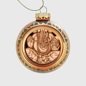 Стеклянный ёлочный шар с принтом Ганеш , Стекло | Диаметр: 80 мм | бог. индуизм | буддизм | ганеш | ганеша | индия | кришна | мифология | оберег | ом | слон | талисман