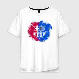 Мужская футболка хлопок Oversize с принтом BARCELONA , 100% хлопок | свободный крой, круглый ворот, “спинка” длиннее передней части | barca | barsa | barselona | fc barcelona | leo messi | neimar | neymar | барселона | лионель месси | неймар | нэмар | футбол.