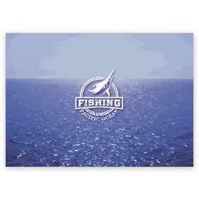 Поздравительная открытка с принтом Тихий океан , 100% бумага | плотность бумаги 280 г/м2, матовая, на обратной стороне линовка и место для марки
 | fish | fishing | marlin | pacific ocean | марлин | рыба | рыбалка | тихий океан