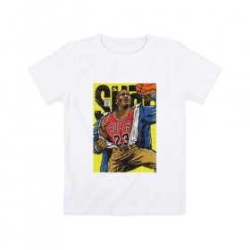 Детская футболка хлопок с принтом Jordan , 100% хлопок | круглый вырез горловины, полуприлегающий силуэт, длина до линии бедер | 23 | basketball | bulls | jordan | nba | баскетбол | джордан | нба