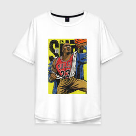 Мужская футболка хлопок Oversize с принтом Jordan , 100% хлопок | свободный крой, круглый ворот, “спинка” длиннее передней части | 23 | basketball | bulls | jordan | nba | баскетбол | джордан | нба