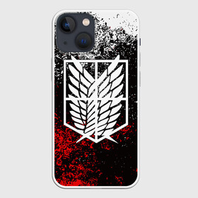 Чехол для iPhone 13 mini с принтом АТАКА ТИТАНОВ. Бело красная тема ,  |  | attack on titan | monsters | атака титанов | монстры | титаны