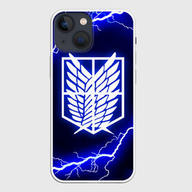 Чехол для iPhone 13 mini с принтом АТАКА ТИТАНОВ. Синие молнии ,  |  | attack on titan | monsters | атака титанов | монстры | титаны