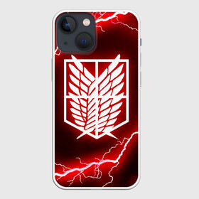 Чехол для iPhone 13 mini с принтом АТАКА ТИТАНОВ. Красные молнии ,  |  | attack on titan | monsters | атака титанов | монстры | титаны