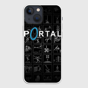 Чехол для iPhone 13 mini с принтом Portal icons ,  |  | Тематика изображения на принте: half life | головоломка | иконки | пиктограммы | портал | телепорт