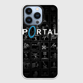 Чехол для iPhone 13 Pro с принтом Portal icons ,  |  | Тематика изображения на принте: half life | головоломка | иконки | пиктограммы | портал | телепорт