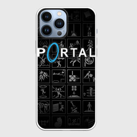 Чехол для iPhone 13 Pro Max с принтом Portal icons ,  |  | Тематика изображения на принте: half life | головоломка | иконки | пиктограммы | портал | телепорт