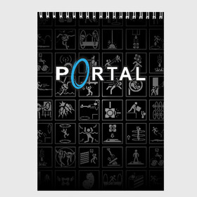 Скетчбук с принтом Portal icons , 100% бумага
 | 48 листов, плотность листов — 100 г/м2, плотность картонной обложки — 250 г/м2. Листы скреплены сверху удобной пружинной спиралью | half life | головоломка | иконки | пиктограммы | портал | телепорт