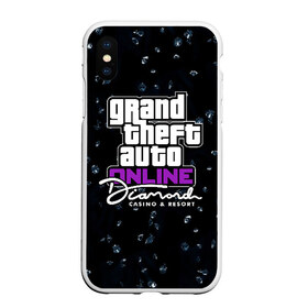 Чехол для iPhone XS Max матовый с принтом GTA 5 Online CASINO , Силикон | Область печати: задняя сторона чехла, без боковых панелей | Тематика изображения на принте: auto | casino | diamond | grand | gta | gta5 | poker | rockstar | theft | алмаз | бриллиант | брильянт | гта | гта5 | казино | карты | покер | рокстар | рулетка | тревор