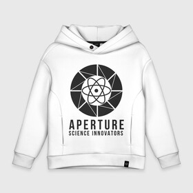 Детское худи Oversize хлопок с принтом APERTURE lab. , френч-терри — 70% хлопок, 30% полиэстер. Мягкий теплый начес внутри —100% хлопок | боковые карманы, эластичные манжеты и нижняя кромка, капюшон на магнитной кнопке | Тематика изображения на принте: aperture | aperture science innovators | game | portal | portal 2