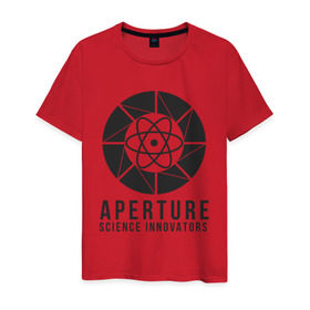 Мужская футболка хлопок с принтом APERTURE lab. , 100% хлопок | прямой крой, круглый вырез горловины, длина до линии бедер, слегка спущенное плечо. | aperture | aperture science innovators | game | portal | portal 2
