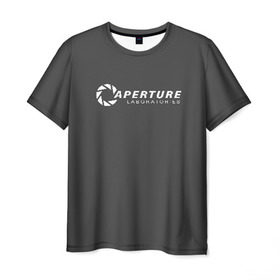 Мужская футболка 3D с принтом APERTURE lab. , 100% полиэфир | прямой крой, круглый вырез горловины, длина до линии бедер | aperture | aperture science innovators | game | portal | portal 2