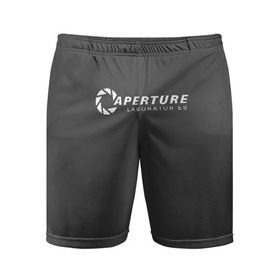 Мужские шорты спортивные с принтом APERTURE lab. ,  |  | aperture | aperture science innovators | game | portal | portal 2