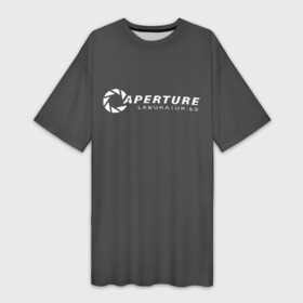 Платье-футболка 3D с принтом APERTURE lab. ,  |  | aperture | aperture science innovators | game | portal | portal 2