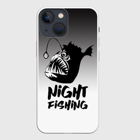 Чехол для iPhone 13 mini с принтом Рыба удильщик ,  |  | angler | fin | fishing | jaw | lantern | night | rod | tail | teeth | глубина | зубы | ночь | плавник | рыбалка | удильщик | удочка | фонарик | хвост