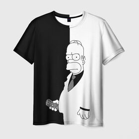 Мужская футболка 3D с принтом Гомер Симпсон , 100% полиэфир | прямой крой, круглый вырез горловины, длина до линии бедер | homer simpson | simpsons | гомер симпсон | симпсоны