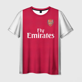 Мужская футболка 3D с принтом Arsenal home 19-20 , 100% полиэфир | прямой крой, круглый вырез горловины, длина до линии бедер | arsenal | aubameyang | champions league | england | англия | арсенал | лига чемпионов | лондон | обамеянг | премьер лига