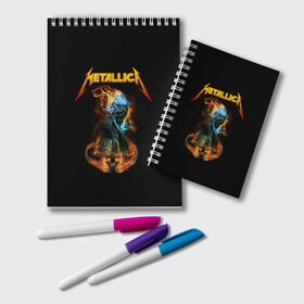 Блокнот с принтом Metallica , 100% бумага | 48 листов, плотность листов — 60 г/м2, плотность картонной обложки — 250 г/м2. Листы скреплены удобной пружинной спиралью. Цвет линий — светло-серый
 | metalica | metallica | группа | джеймс хэтфилд | кирк хэмметт | ларс ульрих | метал | металика | металлика | миталика | музыка | роберт трухильо | рок | трэш | трэшметал | хард | хеви