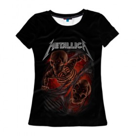 Женская футболка 3D с принтом Metallica , 100% полиэфир ( синтетическое хлопкоподобное полотно) | прямой крой, круглый вырез горловины, длина до линии бедер | metalica | metallica | группа | джеймс хэтфилд | кирк хэмметт | ларс ульрих | метал | металика | металлика | миталика | музыка | роберт трухильо | рок | трэш | трэшметал | хард | хеви