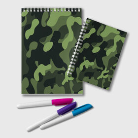 Блокнот с принтом Камуфляж , 100% бумага | 48 листов, плотность листов — 60 г/м2, плотность картонной обложки — 250 г/м2. Листы скреплены удобной пружинной спиралью. Цвет линий — светло-серый
 | 23 февраля | black | camouflage | february 23 | khaki | military | soldier | военный | камуфляж | солдат | фиолетовый | хаки | черный