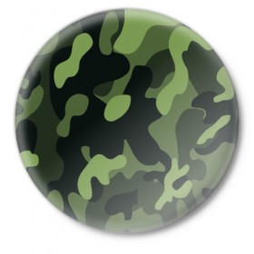 Значок с принтом Камуфляж ,  металл | круглая форма, металлическая застежка в виде булавки | 23 февраля | black | camouflage | february 23 | khaki | military | soldier | военный | камуфляж | солдат | фиолетовый | хаки | черный
