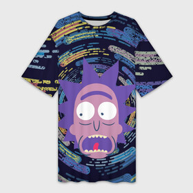 Платье-футболка 3D с принтом Screaming Rick ,  |  | c 137 | morty | morty smith | portal | rick | rick and morty | rick sanchez | sanchez | smith | морти | морти смит | портал | рик | рик и морти | рик санчез | санчез | смит