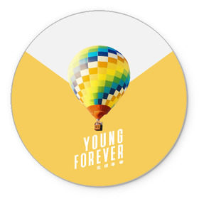 Коврик для мышки круглый с принтом BTS Young Forever , резина и полиэстер | круглая форма, изображение наносится на всю лицевую часть | balloon | bangtan boys | beyond the scene | boyband | boys | bts | chin | chonguk | edm | emblem | hip hop | jimin | jj hope | k pop | logo | rb | rm | shuga | south korean | wee | бойбенд | ви | воздушный шар | джей хоуп | логотип | мальчики | сюга