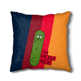 Подушка 3D с принтом Pickle Rick , наволочка – 100% полиэстер, наполнитель – холлофайбер (легкий наполнитель, не вызывает аллергию). | состоит из подушки и наволочки. Наволочка на молнии, легко снимается для стирки | Тематика изображения на принте: c 137 | morty | morty smith | portal | rick | rick and morty | rick sanchez | sanchez | smith | морти | морти смит | огурчик рик | пикл рик | пиклрик | портал | рик | рик и морти | рик санчез | санчез | смит