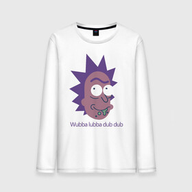 Мужской лонгслив хлопок с принтом Wubba lubba dub dub , 100% хлопок |  | c 137 | morty | morty smith | portal | rick | rick and morty | rick sanchez | sanchez | smith | морти | морти смит | портал | рик | рик и морти | рик санчез | санчез | смит