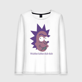 Женский лонгслив хлопок с принтом Wubba lubba dub dub , 100% хлопок |  | Тематика изображения на принте: c 137 | morty | morty smith | portal | rick | rick and morty | rick sanchez | sanchez | smith | морти | морти смит | портал | рик | рик и морти | рик санчез | санчез | смит