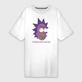 Платье-футболка хлопок с принтом Wubba lubba dub dub ,  |  | c 137 | morty | morty smith | portal | rick | rick and morty | rick sanchez | sanchez | smith | морти | морти смит | портал | рик | рик и морти | рик санчез | санчез | смит