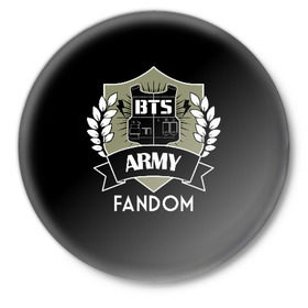 Значок с принтом BTS Army Fandom ,  металл | круглая форма, металлическая застежка в виде булавки | army | bangtan boys | beyond the scene | boys | bts | chin | edm | emblem | fandom | fans | hieroglyphs | hip hop | jimin | k pop | logo | rainbow | rb | rm | south korean | армия | бойбенд | ви | джей хоуп | иероглифы | логотип | мальчики | радуга 