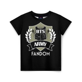 Детская футболка 3D с принтом BTS Army Fandom , 100% гипоаллергенный полиэфир | прямой крой, круглый вырез горловины, длина до линии бедер, чуть спущенное плечо, ткань немного тянется | army | bangtan boys | beyond the scene | boys | bts | chin | edm | emblem | fandom | fans | hieroglyphs | hip hop | jimin | k pop | logo | rainbow | rb | rm | south korean | армия | бойбенд | ви | джей хоуп | иероглифы | логотип | мальчики | радуга 