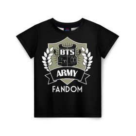 Детская футболка 3D с принтом BTS Army Fandom , 100% гипоаллергенный полиэфир | прямой крой, круглый вырез горловины, длина до линии бедер, чуть спущенное плечо, ткань немного тянется | Тематика изображения на принте: army | bangtan boys | beyond the scene | boys | bts | chin | edm | emblem | fandom | fans | hieroglyphs | hip hop | jimin | k pop | logo | rainbow | rb | rm | south korean | армия | бойбенд | ви | джей хоуп | иероглифы | логотип | мальчики | радуга 