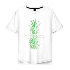 Мужская футболка хлопок Oversize с принтом Crazy Summer , 100% хлопок | свободный крой, круглый ворот, “спинка” длиннее передней части | crazy | summer | абстракция | ананас | летняя | лето | фрукт