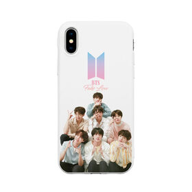 Чехол для iPhone X матовый с принтом BTS Take love , Силикон | Печать на задней стороне чехла, без боковой панели | bangtan boys | beyond the scene | boyband | boys | bts | chin | chonguk | edm | emblem | hip hop | jimin | jj hope | k pop | logo | r  b | rm | south korean | suga | wee | бойбенд | ви | возьми | джей хоуп | логотип | любовь | мальчики | сюга | хип 