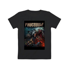 Детская футболка хлопок с принтом Powerwolf , 100% хлопок | круглый вырез горловины, полуприлегающий силуэт, длина до линии бедер | 