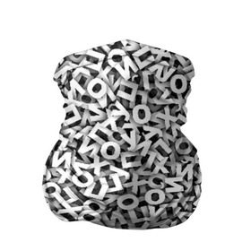 Бандана-труба 3D с принтом буквы ЙУХОП , 100% полиэстер, ткань с особыми свойствами — Activecool | плотность 150‒180 г/м2; хорошо тянется, но сохраняет форму | алфавит | белый | буквы | паттрен | слово | узор