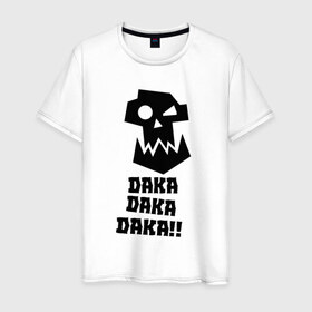 Мужская футболка хлопок с принтом DAKA DAKA!! , 100% хлопок | прямой крой, круглый вырез горловины, длина до линии бедер, слегка спущенное плечо. | 40000 | 40k | daka | game | ork | orks | warhammer | warhammer 40k | wh40k | игра | орки