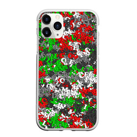 Чехол для iPhone 11 Pro матовый с принтом Камуфляж с буквами FCLM , Силикон |  | зеленый | клуб | красно зеленый | красный | локо | локомотив | москва | паттерн