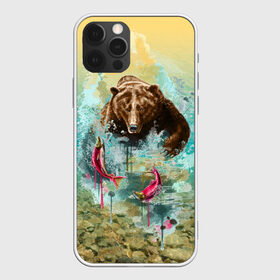 Чехол для iPhone 12 Pro Max с принтом Рыбалка , Силикон |  | берег | брызги | водка | животное | зверь | зубы | лес | медведь | мишка | оскал | охота | патриотизм | река | россия | русский | русь | рыба | символ | ссср | триколор | флаг | хищник