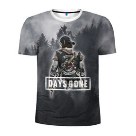 Мужская футболка 3D спортивная с принтом Days Gone , 100% полиэстер с улучшенными характеристиками | приталенный силуэт, круглая горловина, широкие плечи, сужается к линии бедра | Тематика изображения на принте: days gone | лес | лого | персонаж