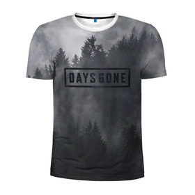 Мужская футболка 3D спортивная с принтом Days Gone , 100% полиэстер с улучшенными характеристиками | приталенный силуэт, круглая горловина, широкие плечи, сужается к линии бедра | days gone | игра | лес | лого