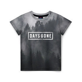 Детская футболка 3D с принтом Days Gone , 100% гипоаллергенный полиэфир | прямой крой, круглый вырез горловины, длина до линии бедер, чуть спущенное плечо, ткань немного тянется | Тематика изображения на принте: days gone | игра | лес | лого